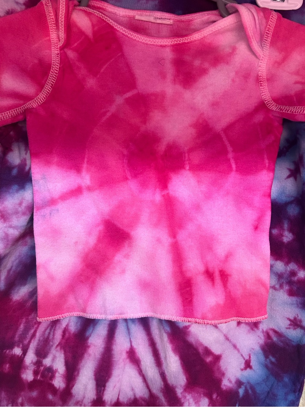Girls' Pink Tie-Dye Short Sleeve Tee